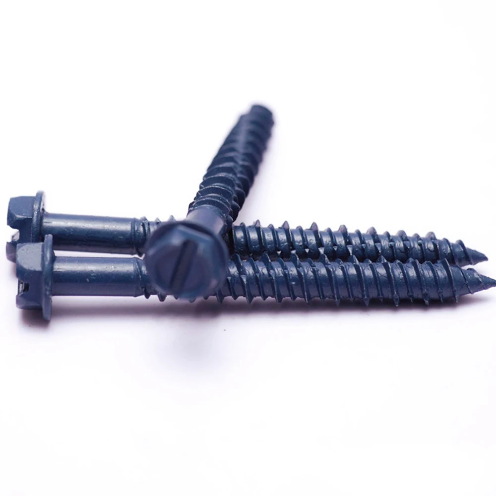 steel slotted hex washer head blue masonry tapcon concrete screw