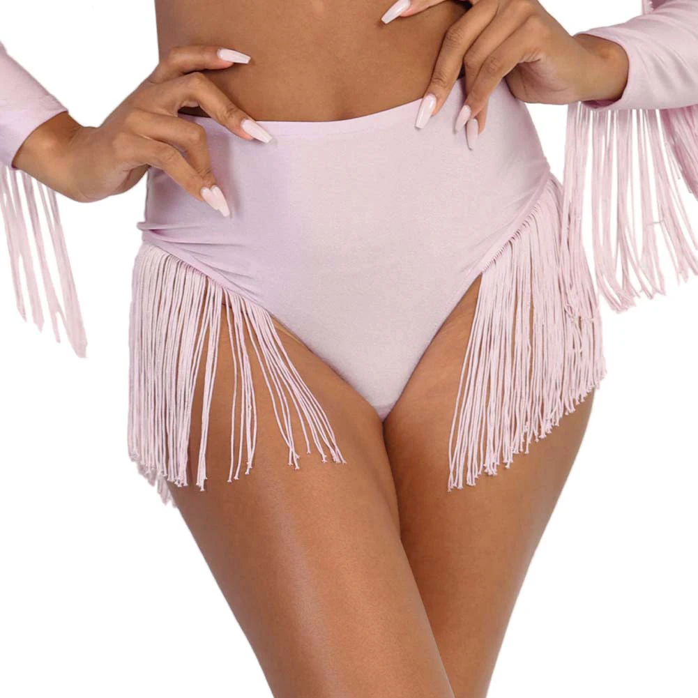 New Rave Women Tassels Plus Size Outfit Y2K Rave Festival Clothing Skirt Set