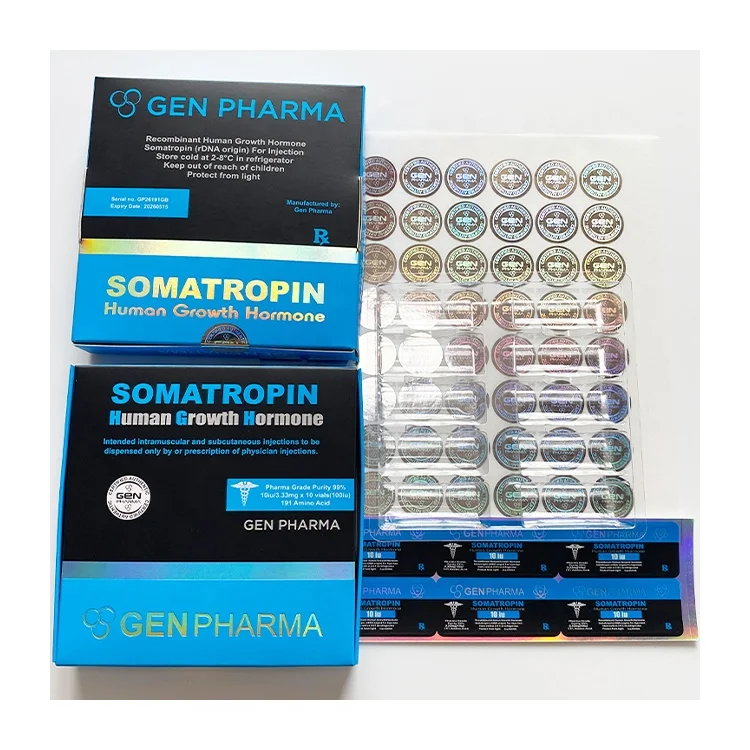 Pharma packaging 11 - H gh bodybuilding injections growthh hormone GEN pharma packaging boxes holographic 2ml 3ml vial labels