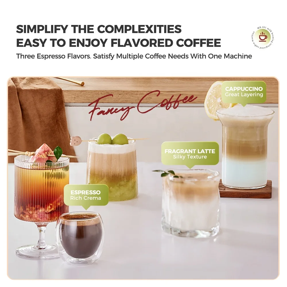 Кофеварка Cafelffe 20 бар автоматическая электрическая кофемашина эспрессо с системой приготовления молока для бытового использования в отеле 801