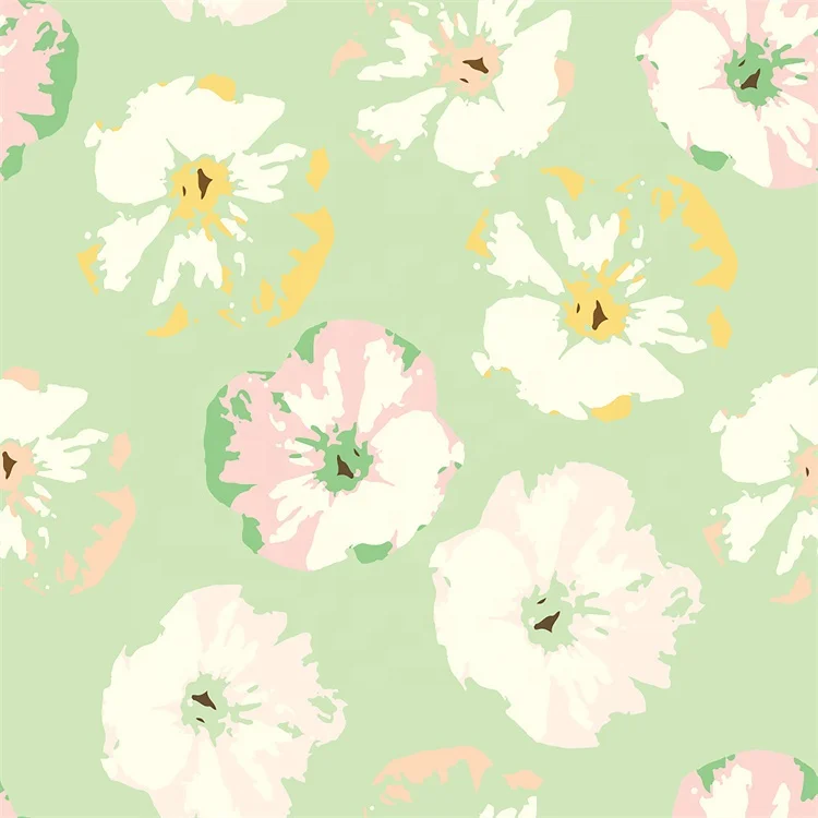 Customized Printed Flower Design Viscose Rayon Fabric for Dresses