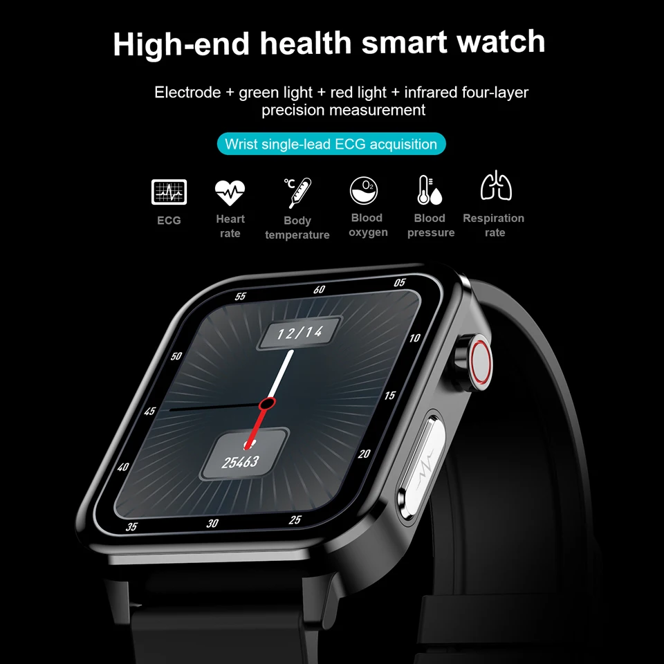 Eseed E86 Smartwatch PPG ECG Blood Pressure Body Temperature monitoring Health Sport Smart Watch Watches for Men Women