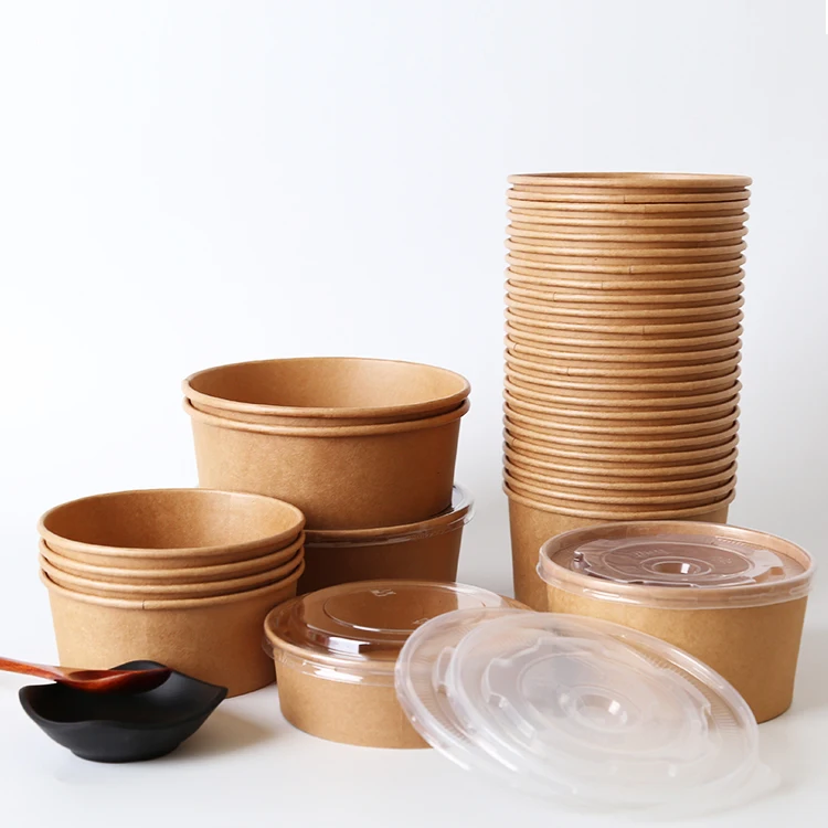 paper bowl with lid 24oz printing paper bowl box salad bowl kcraft