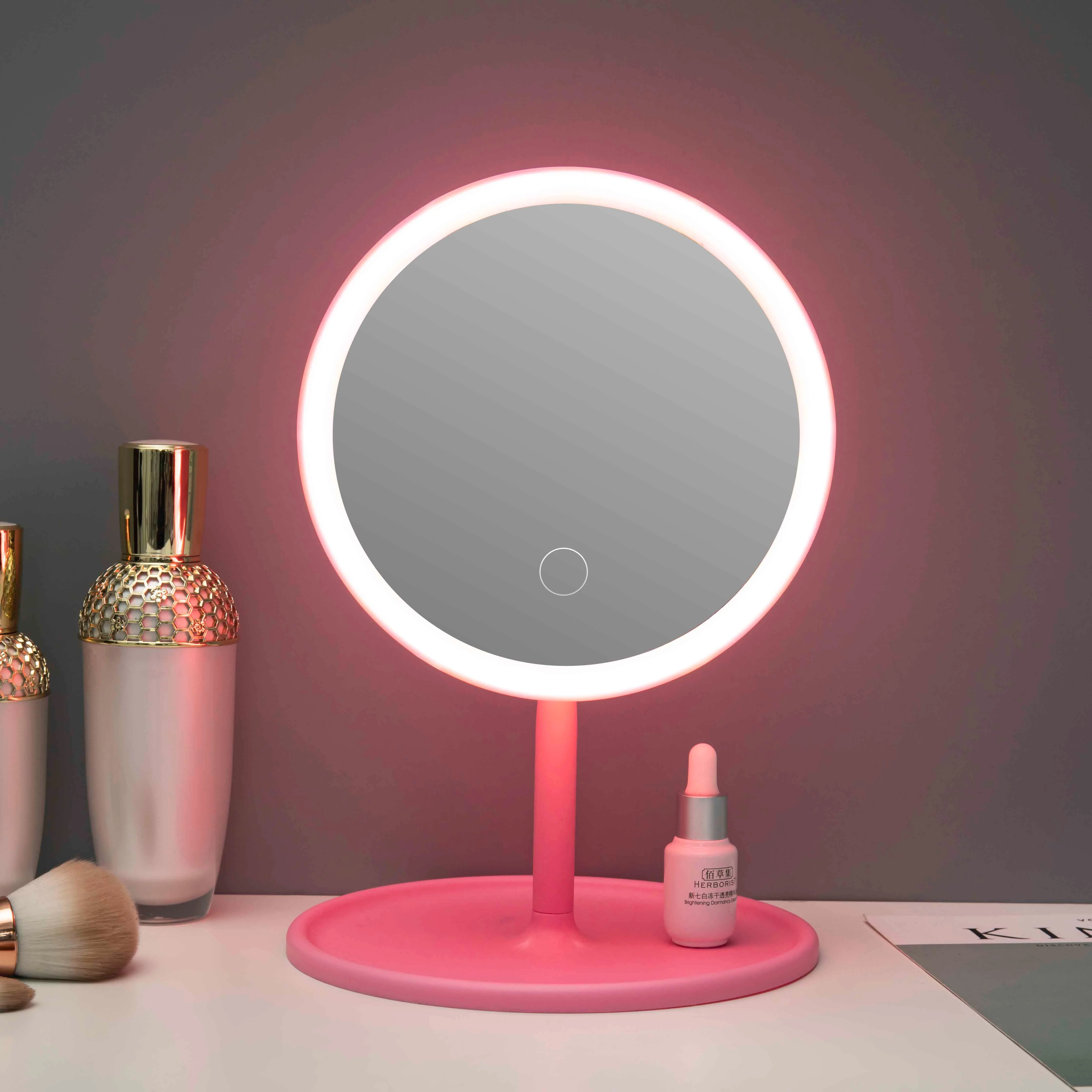 
Desktop Vanity Mirror Cosmetic Smart Table Light Makeup Mirror de maquillaje con luz led espejo 