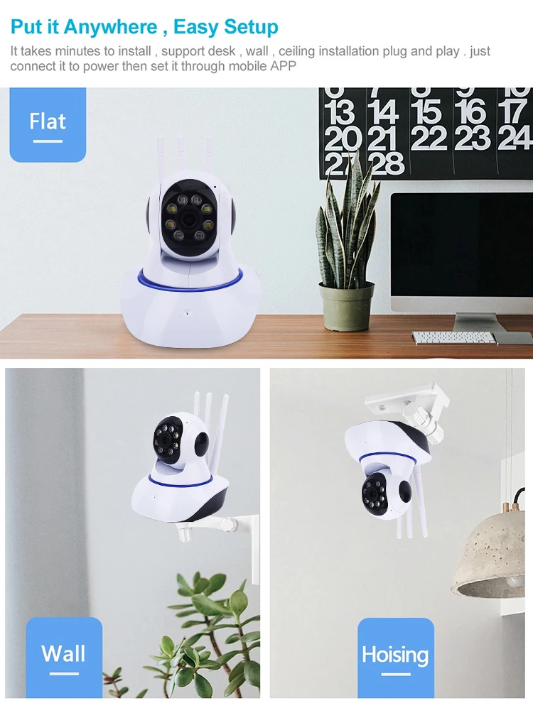 put it anywhere easy setup p2p camera outdoor full color mini smart ip camera wifi