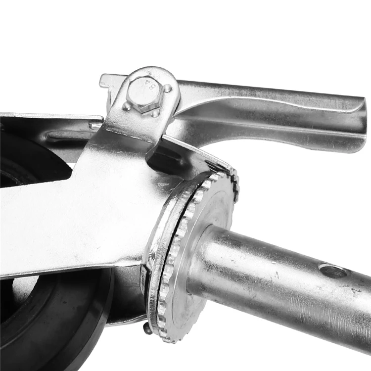 8 дюймов 360 Поворот оцинкованный кронштейн черное резиновое колесо строительных лесов