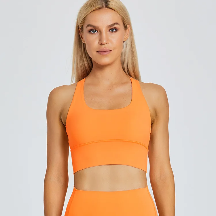 2197 High Quality Women Fitness Custom LOGO Sexy Cross Back Sports Bras Plus Size Yoga Crop Top medium Impact Sports Bra Activewear