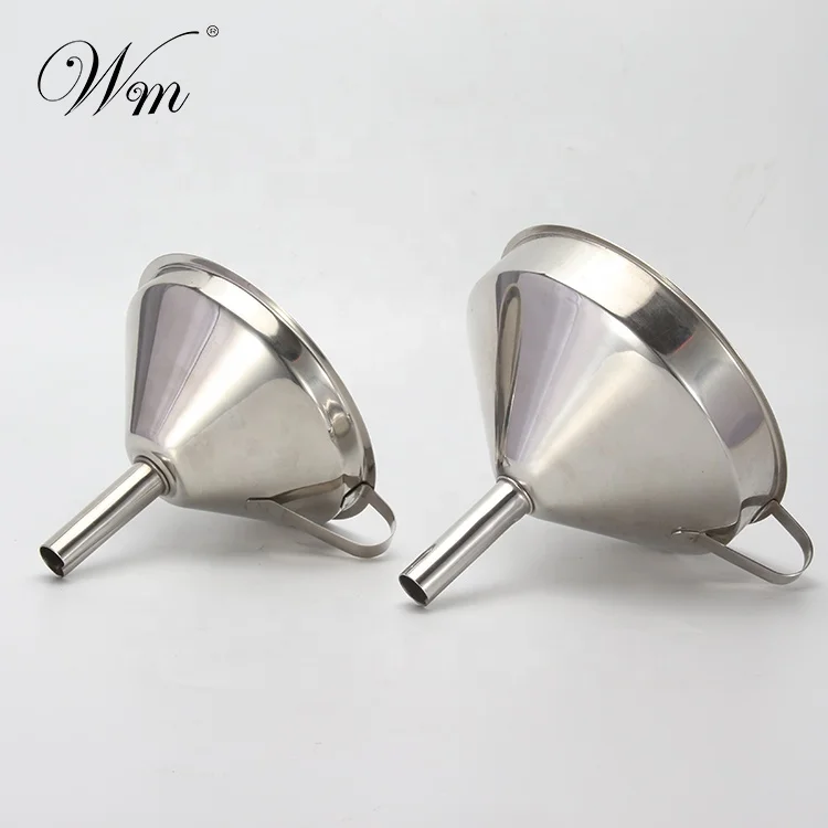 Maxi  Kitchen Funnel for Filling Bottles, 5 Inch 18/8 Stainless Steel Funnel, Metal Cooking Oil Food Funnel with Strainer