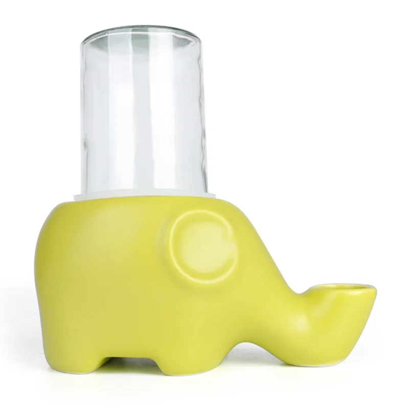 Cat water dispenser not wet mouth water bowl automatic refill ceramic cat bowl ceramic cartoon elephant water dispenser