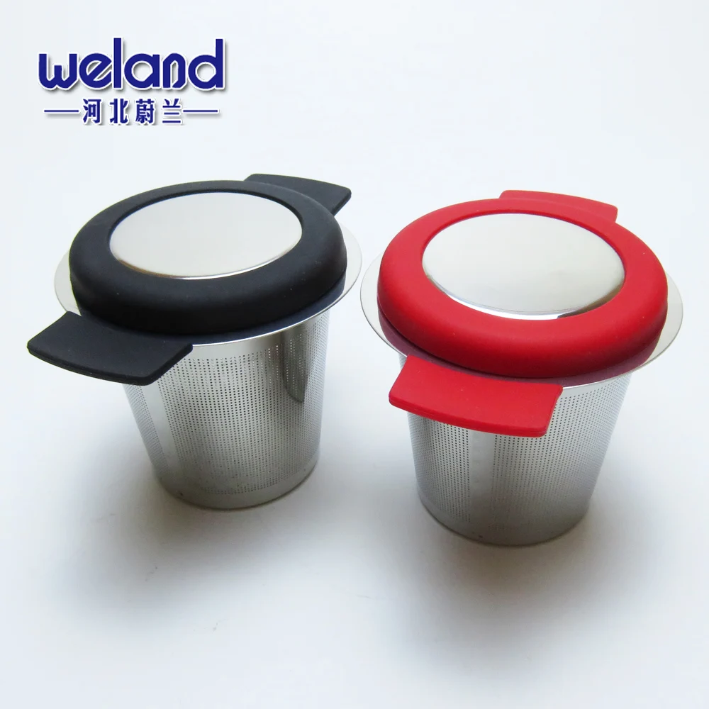 18/8 Stainless Steel 304 Tea strainer with Double silicone Handles for loose leaf tea