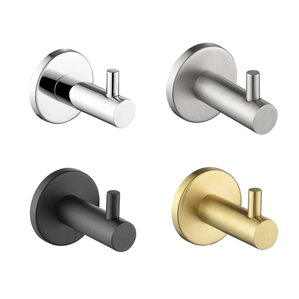 Wholesale Wall Shower Single Robe Hook for Kitchen and Bathroom Coat Hooks Bath Robe Towel Hook Holder