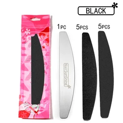 Пилка для ногтей из нержавеющей стали, 1 шт. + 10 шт. сменных наждачных бумажных вкладышей, набор для маникюра, 8 цветов в наличии, Набор сменных наждачных бумажных вкладышей