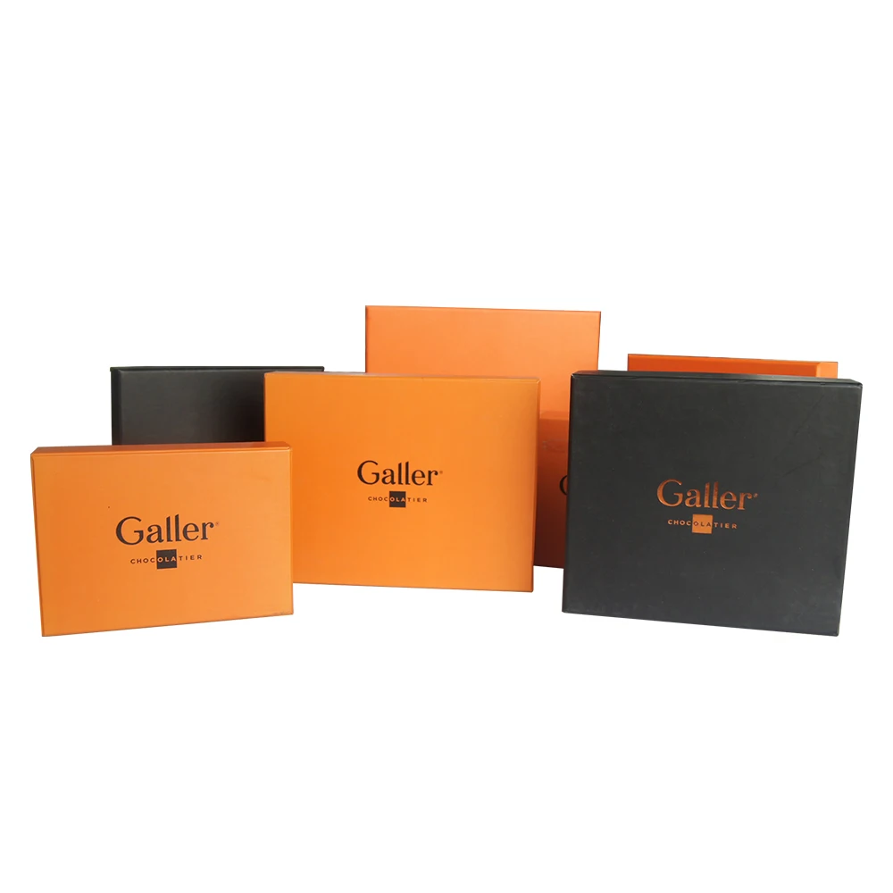 HONGE  Luxury Eco Friendly Cardboard Box Chocolate Box Packaging With Tray Inside Custom Food Grade Rigid Box With Lid