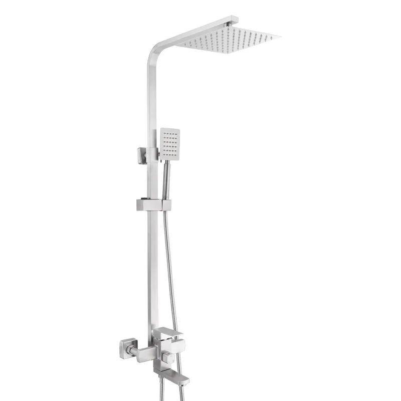 Stainless Steel Ceiling Shower Faucet Set Rainfall Shower Set System Luxury Handheld Head Bathroom Shower System Set