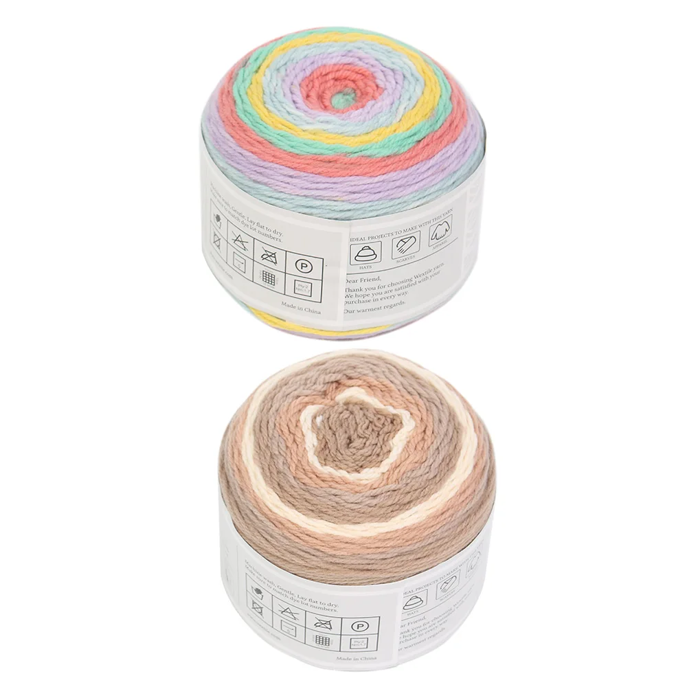 gradually spray wool multicolor section dyeing  line hand knitting medium thick  DIY Crochet mohair silk cake blended yarn