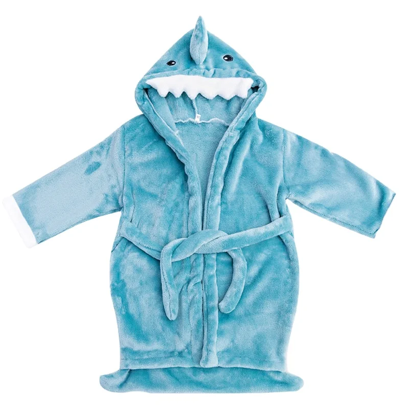 
Wholesale Children Flannel Hooded Fleece kids Bathrobe With Animal Hood For Winter 