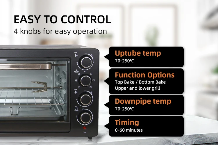 Hot selling 38l multifunction oven mini electric baking oven toaster with timer control for home