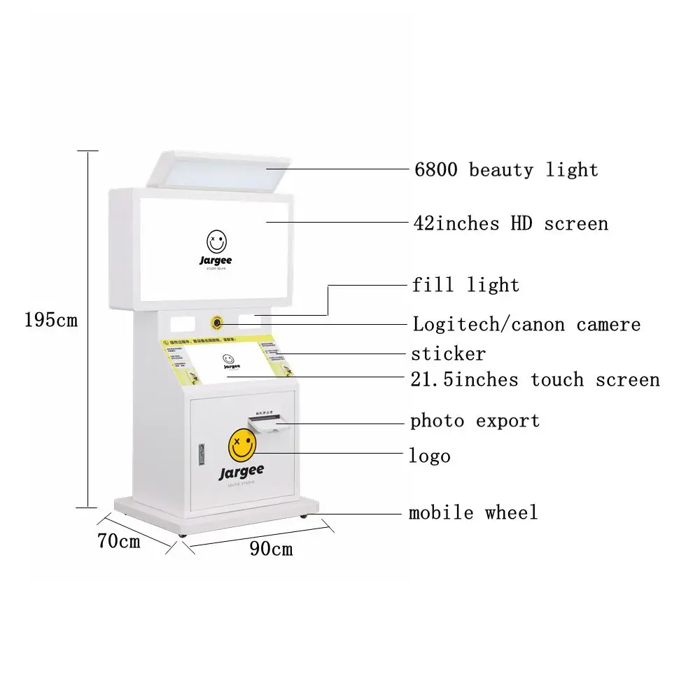 Jargee Special Offer Selfie Mirror Photo Booth Touch Screen Digital Vending Machine Photo Booth Machine