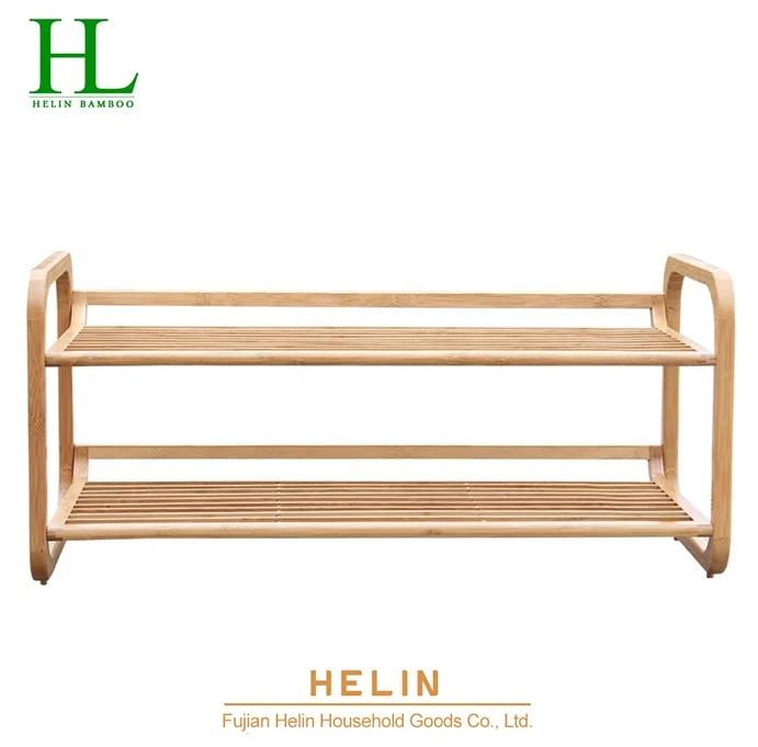 2-х уровневые бамбуковая стойка для обуви для прихожей свободный стоящий обувь стеллаж для хранения