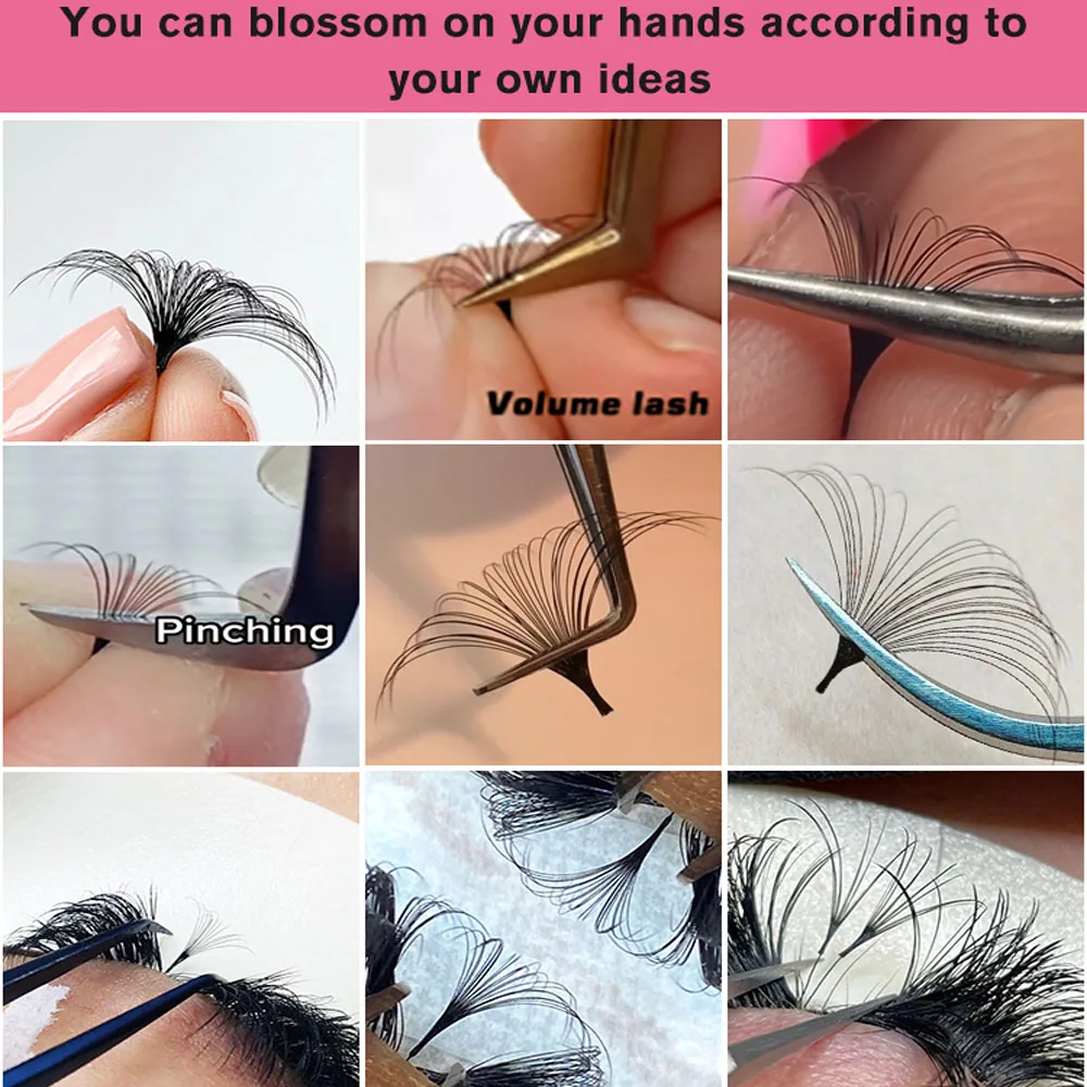 private label easy fan square real mink silk individual human hair volume eyelash  lash eyelash extensions korea easy fanning