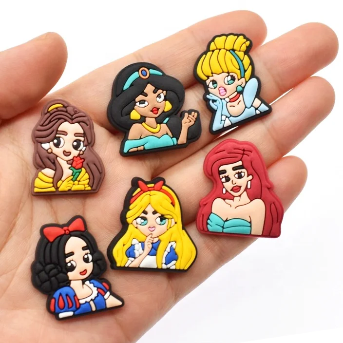 2022 new fashion designs pink cartoon Barbi doll croc charms for kids gifts