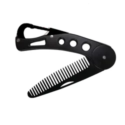 custom logo metal folding beard comb knife travel stainless steel beard comb