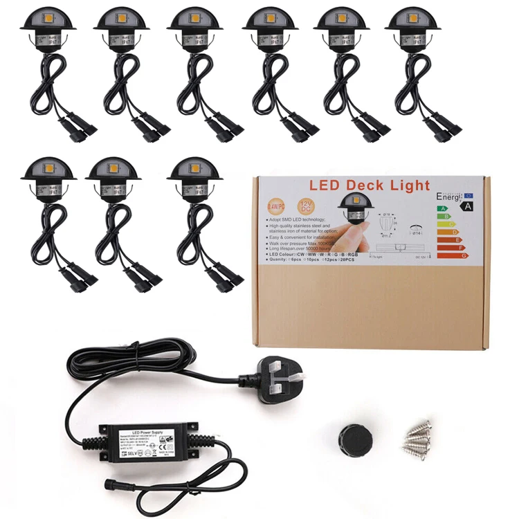 12v helf moon LED Deck Lights Landscape Step Stair Railing Light with 0.4W LED Chips Die-cast Aluminum 12V Accent Lighting black