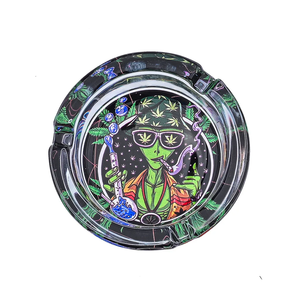 New Alien Glass Ashtray Cartoon Personalized Crystal Creative Alien Portable Ashtray
