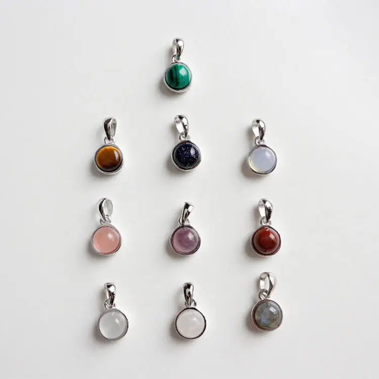 Sterling silver fashion jewelry pendant charm for making onyx natural gemstone opal necklace female silver jewelry