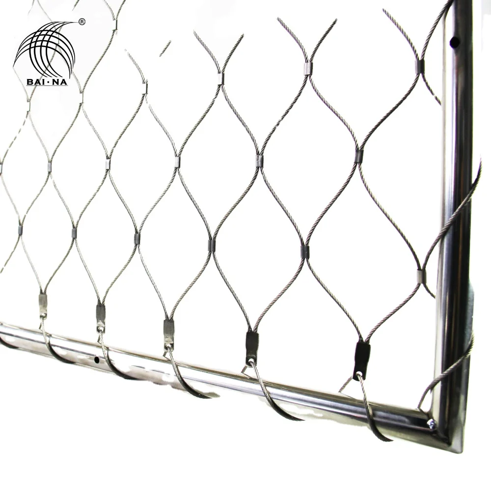 
Durable Architectural 304 316 Stainless Steel Wire Rope Cable Mesh Netting 