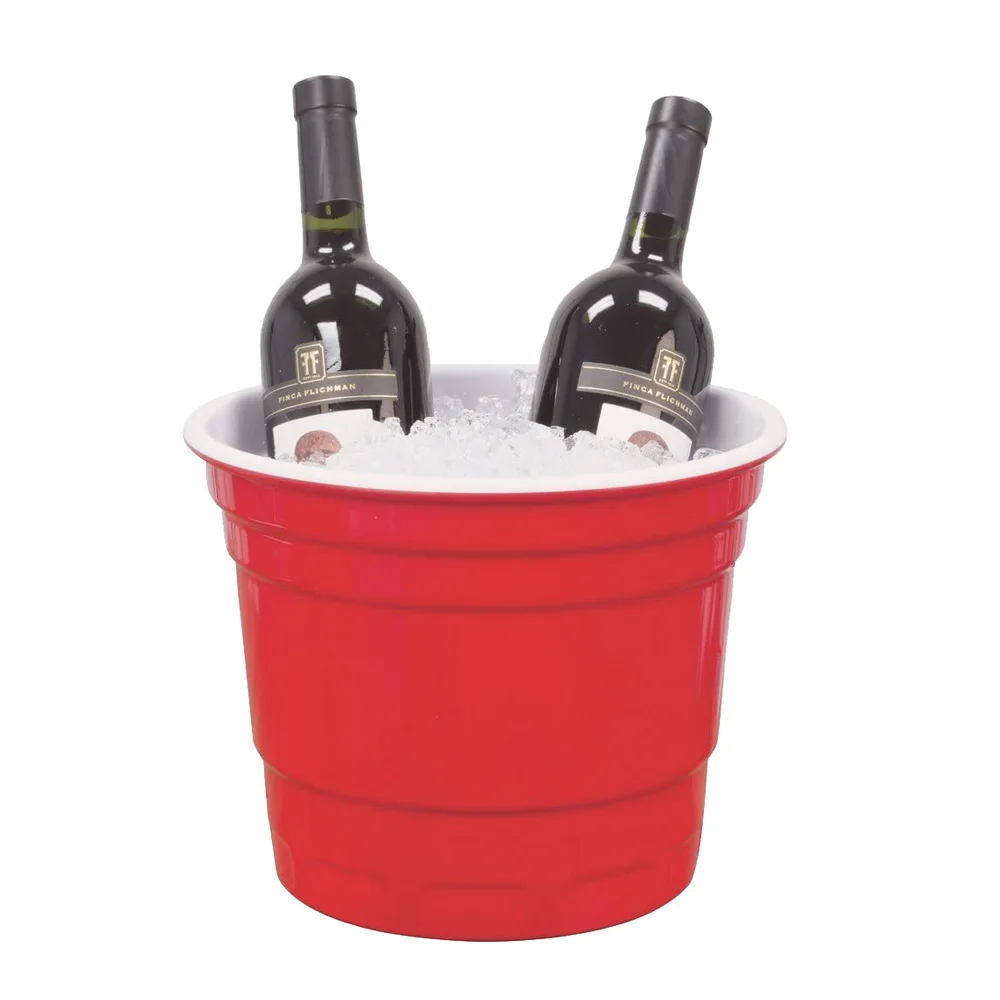 200 унций, прочный и многоразовый пластиковый Меламиновый бар с двойной стенкой, ведро для пива, вина, льда, вечеринки с логотипом на заказ