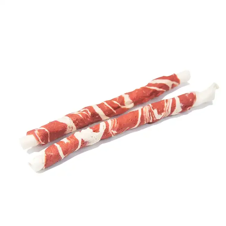 Rawhide Twist Dog Chew 500g Package Custom Label Air Dried Beef Flavor Dental Chews For Dogs