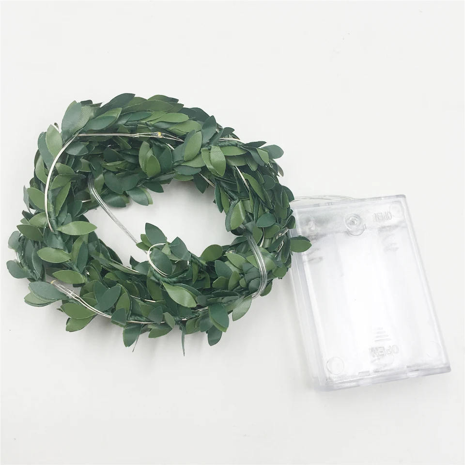 2 Meters Leaf Garland Holiday Lamp Battery Powered LED Fairy String Lights For Christmas Wedding Party