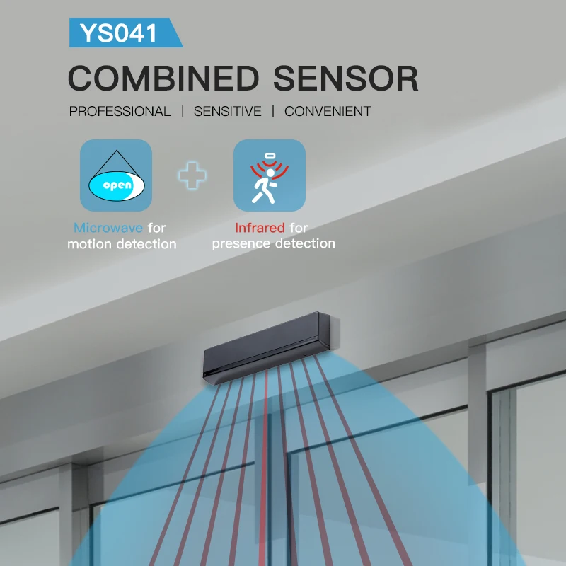 Yoursensor (YS041) микроволновый радар обнаружение движения и активный инфракрасный датчик присутствия комбинированный для автоматических дверей