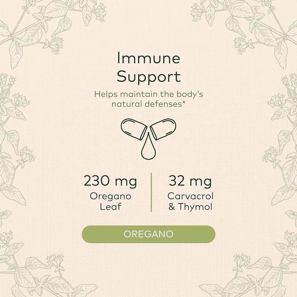 Oil of Oregano Immune and Antioxidant Support Supplement to Help Sustain Overall Well-Being Oregano Oil Carvacrol and Thymol