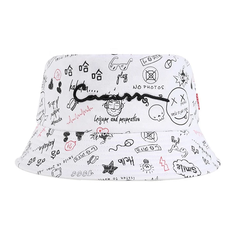 
Custom print graffiti pattern funny bucket hat 