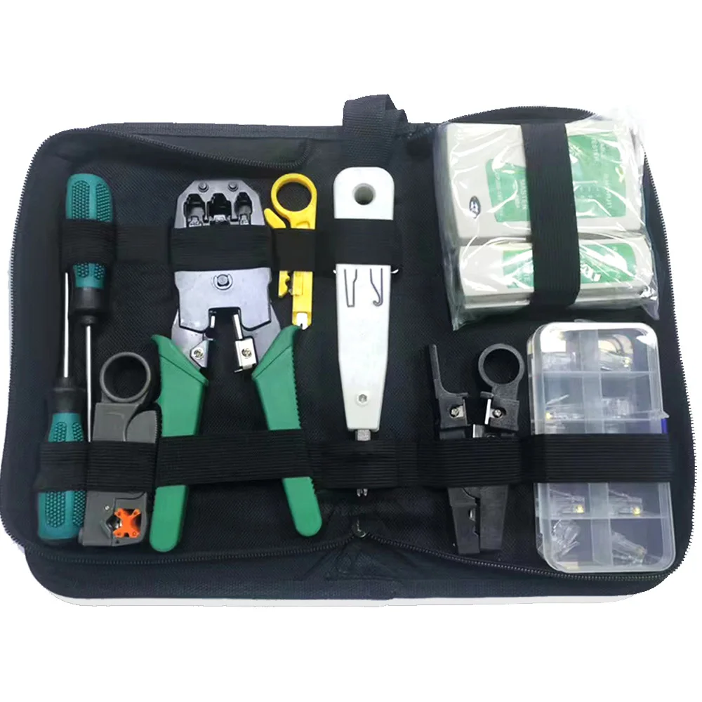 10 IN 1 Network Tool Kit Hardware Network Pliers Set three-purpose network cable pliers tester home maintenance kit set