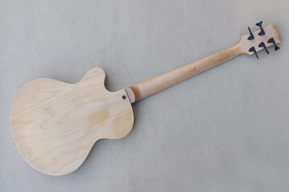 Flyoung 5 Strings Electric Bass Guitar Rosewood Bass Guitar F Hole Body Bass