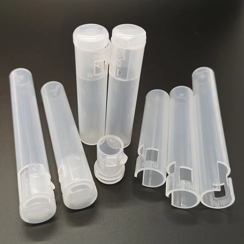 
CR Clear Packaging Tube Free Design Stickers Customized Label Cartridges Preroll Joint Packing Tube 