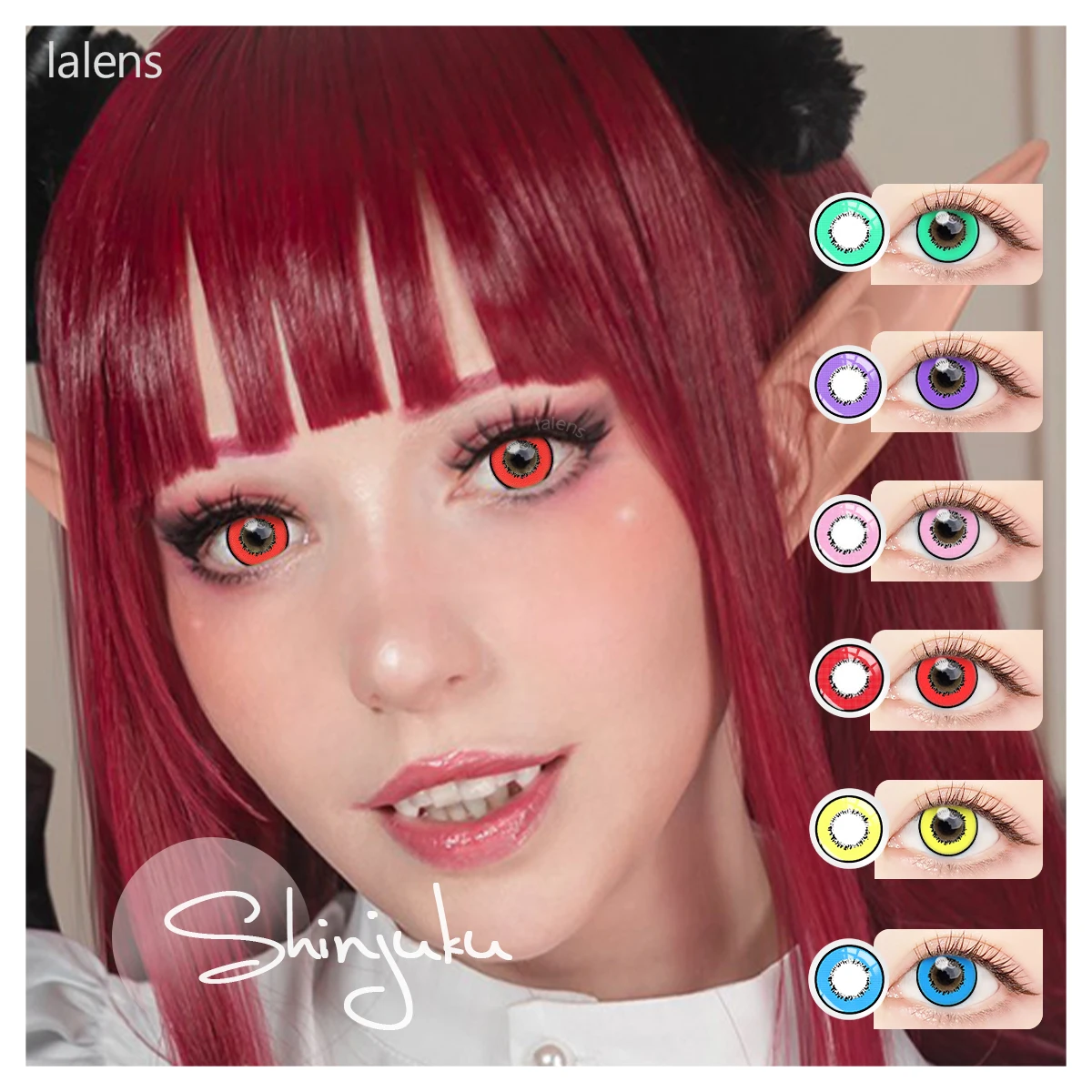 Lalens Halloween Soft Color Eye Contact Lens Hema Nvp 14MM Half Yearly Wholesale Anime Cosplay Contact Lenses With Prescription