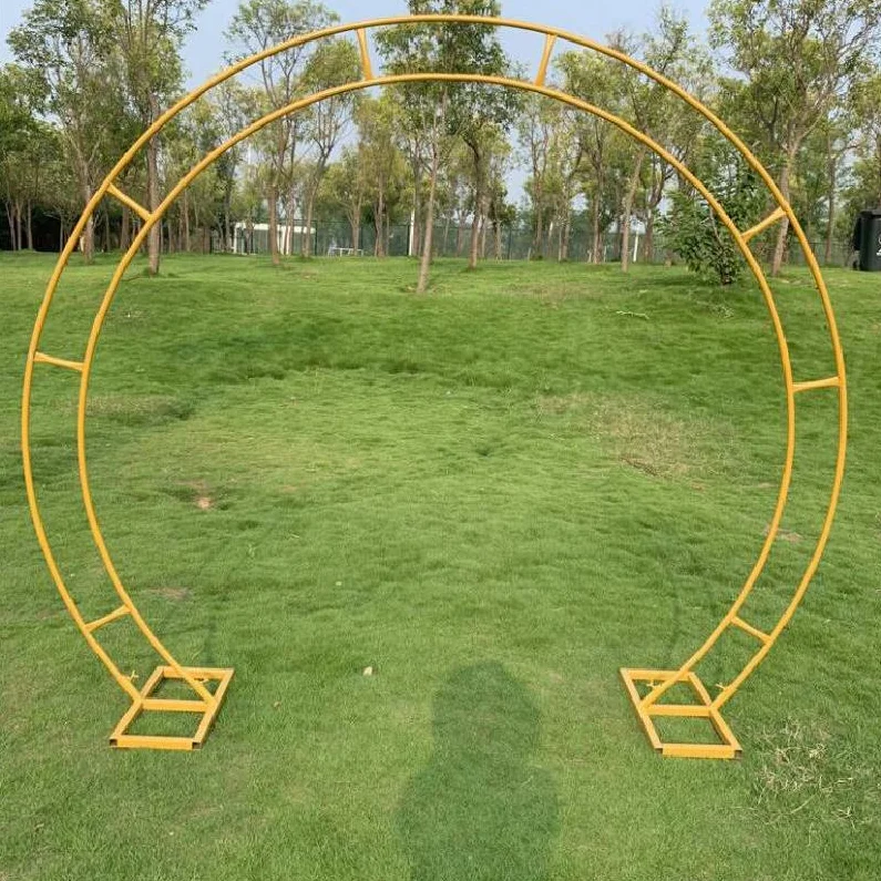 Stainless Steel Metal Ring Round Wedding Arch Picture Frame Stand Backdrop Gold Wedding Arch For Bridal Shower