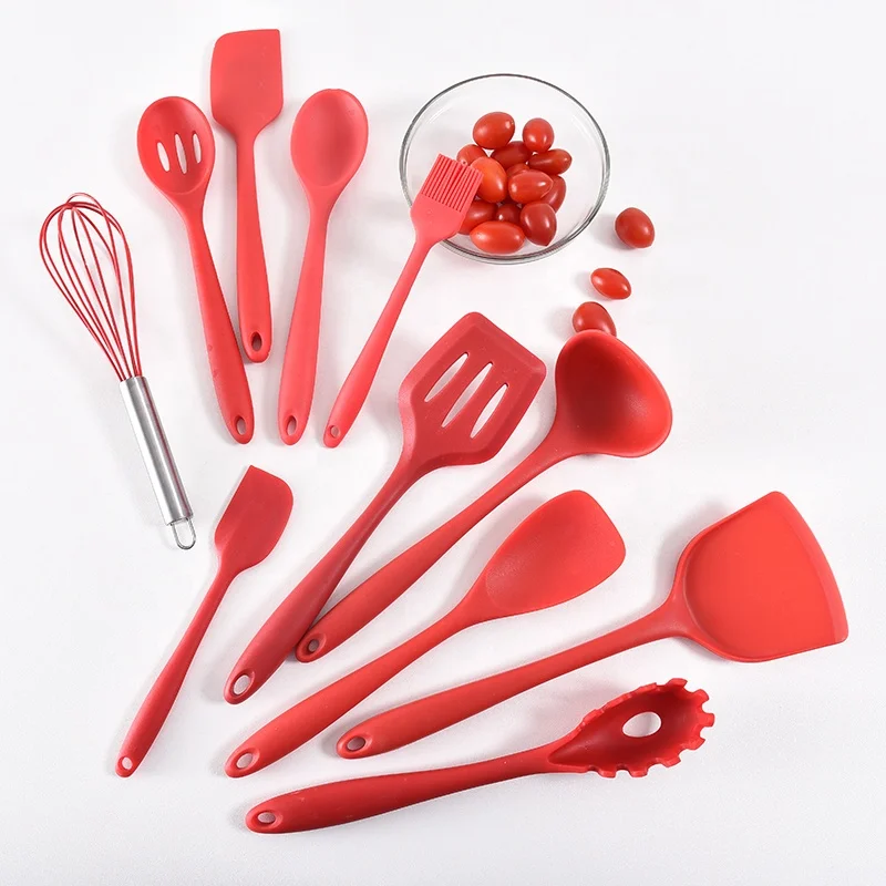 Best Selling High End Food Grade 11PCS Plastic Silicone Kitchen Utensils Sets Cooking Gadgets For Nonstick Cookware