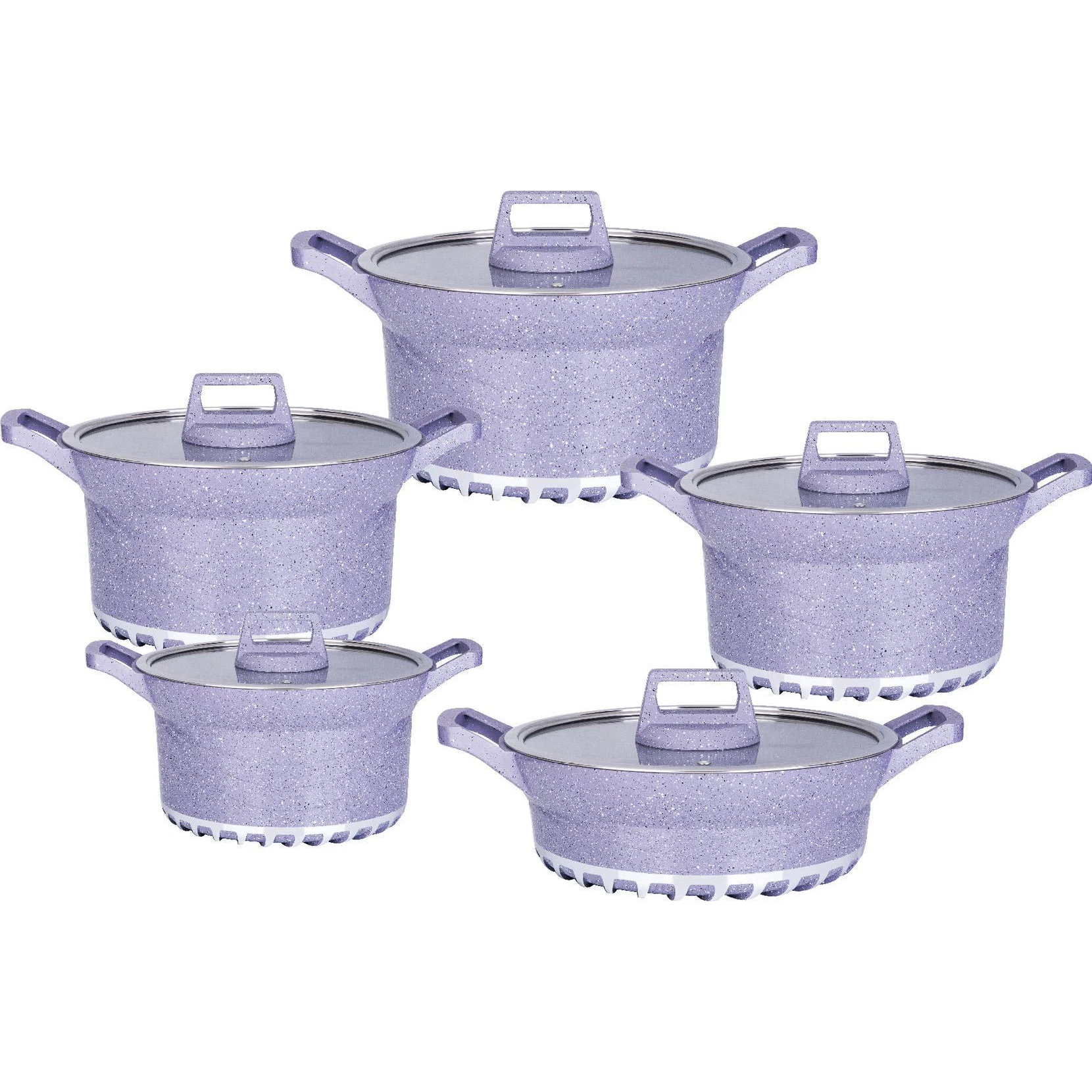 high quality kitchen custom logo nonstick pots pan set casserole aluminium saucepan cookware sets of cooking pots