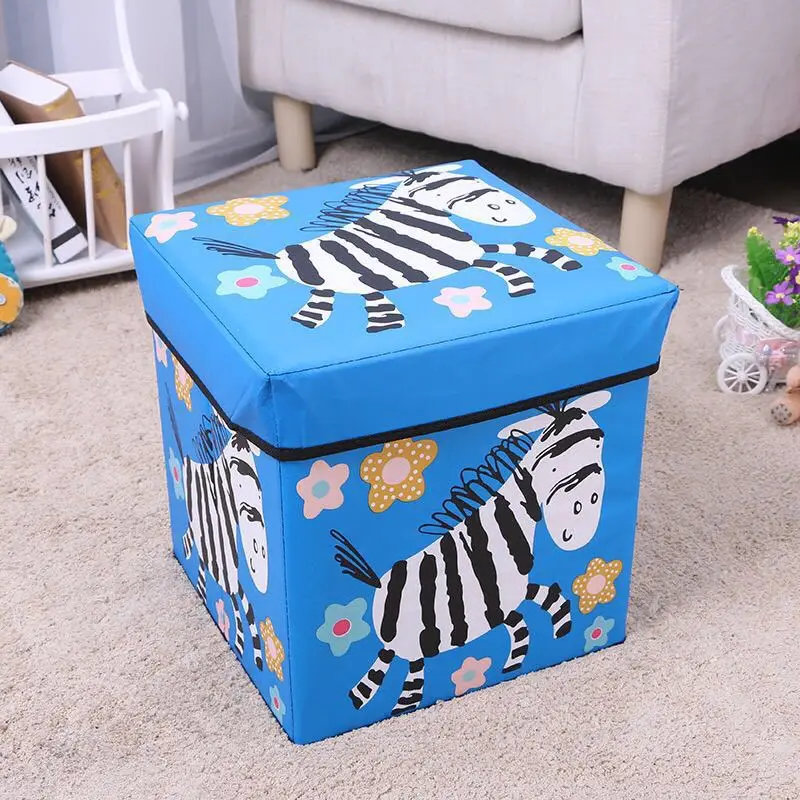 Chinese Factory Provide Storage Stool Multi-purpose Toy Organizer Foldable Home Toy Storage Box Bins