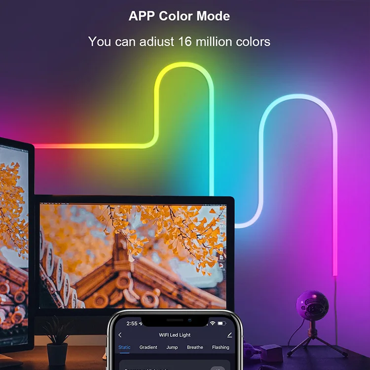 Неоновый свет RGB 12 В 1 м 2 3 4 5 10