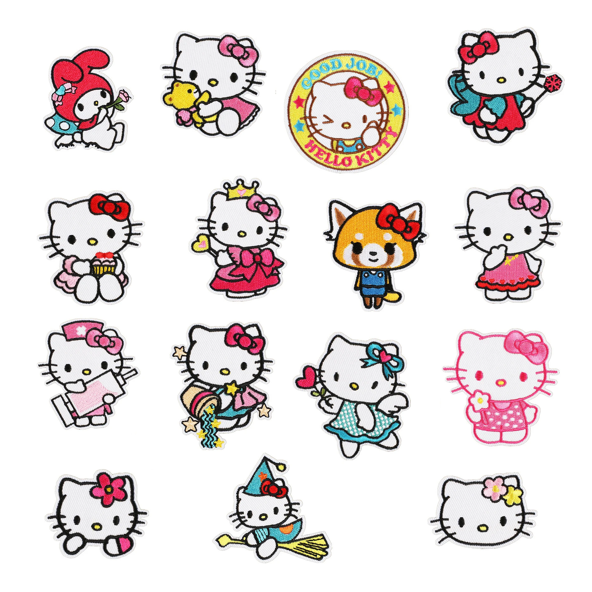 Custom Wholesale Creative Decorative Cute Kitty Cat Animal Embroidery Stickers DIY Creative Embroidered Patches Stick On Cups