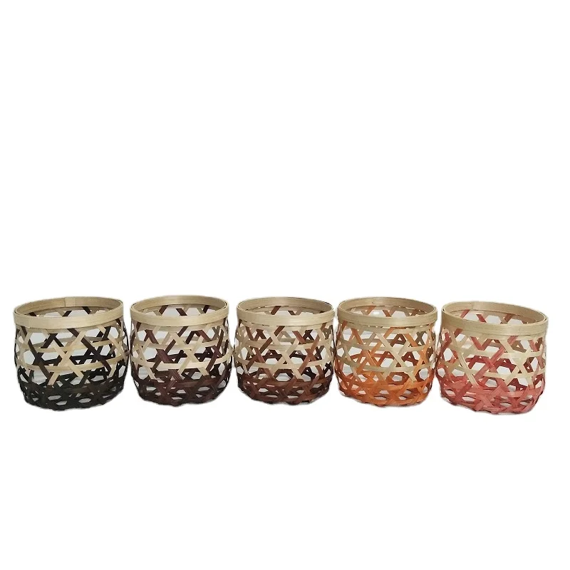 Colourful bamboo candlestick  wooden candlestick candleholder