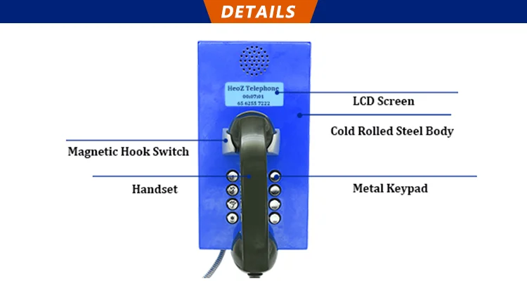 Competitive Price Industrial Jail Public Telephone Manufacturers Vandal Proof Inmate Phones With LCD Display