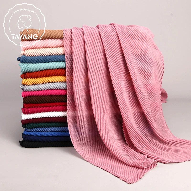 2023 Turkish Crinkle Cotton Jersey Other Scarves Muslims Premium Chiffon Veils Hijab Scarf For Ladies