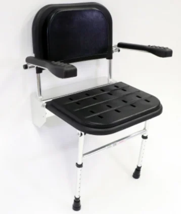 
Hot Sale Wall Mounted Folding Shower Seat With Backrest And Pu Foam Pad 